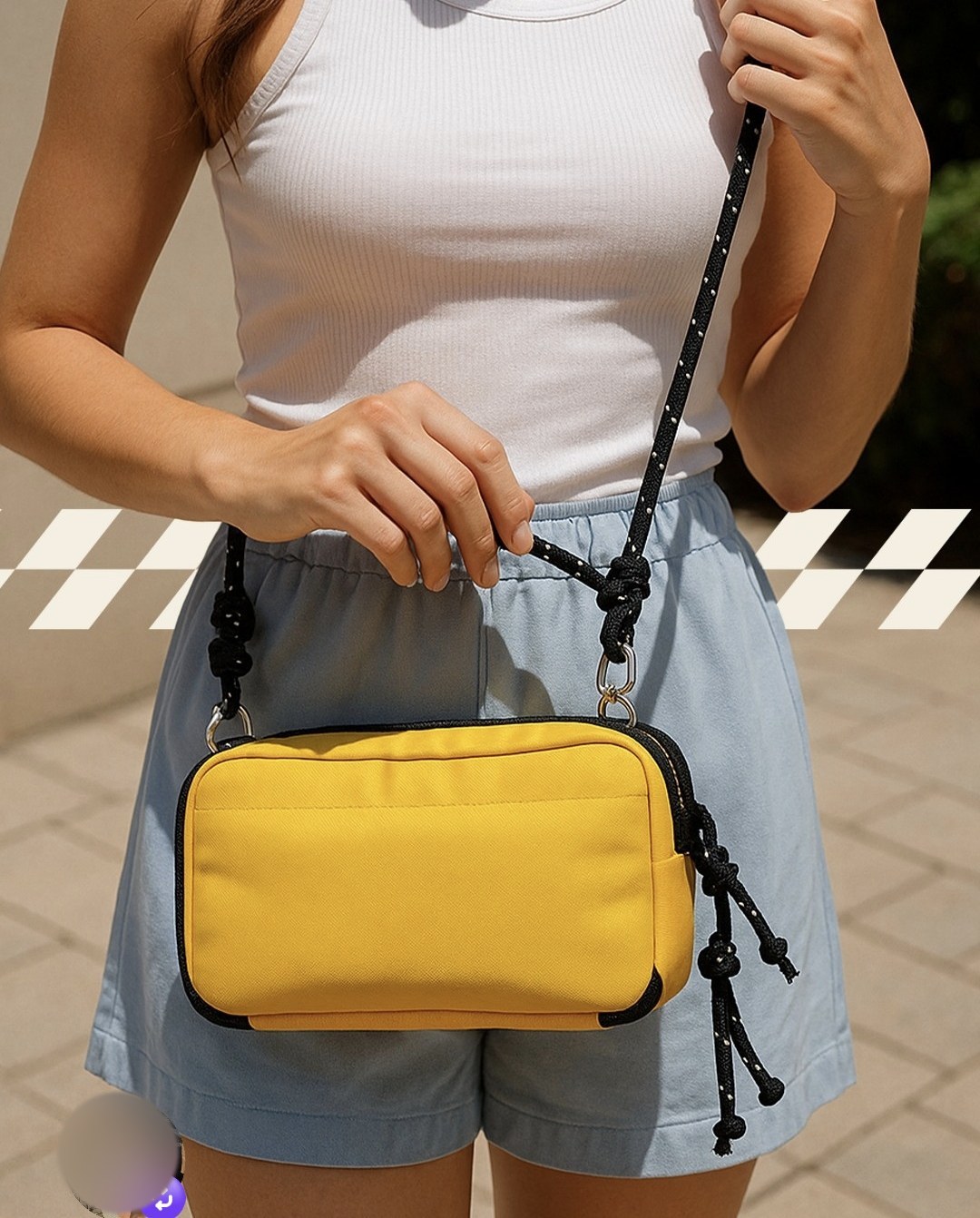 Post da ATO: Mobile Bag Japão amarela com alça de corda