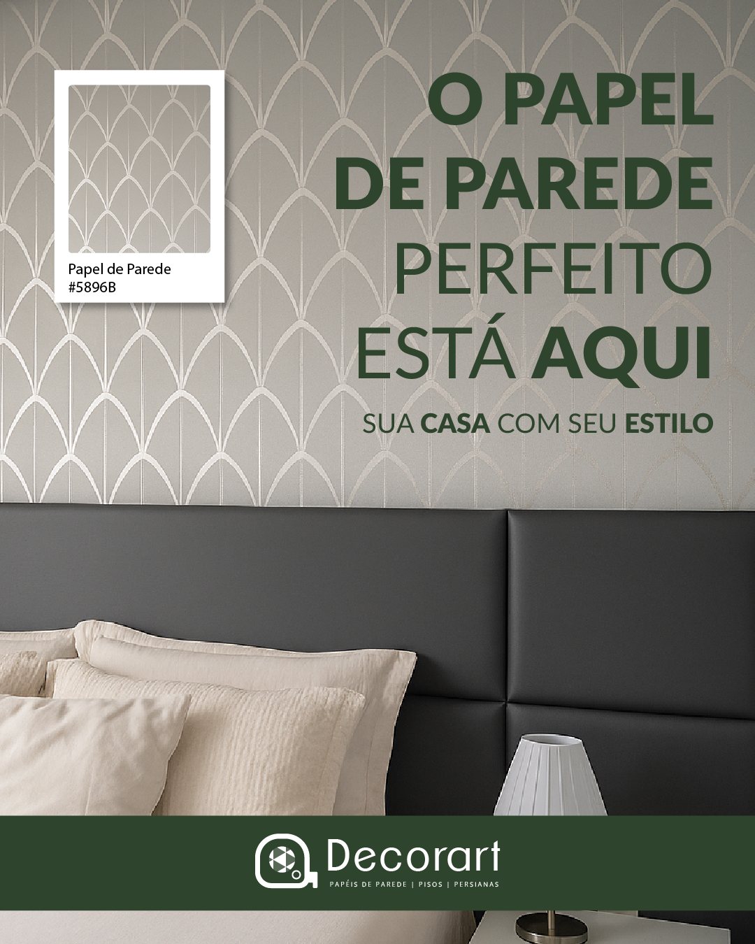Post Decorart: O papel de parede perfeito está aqui, quarto com papel geométrico e amostra