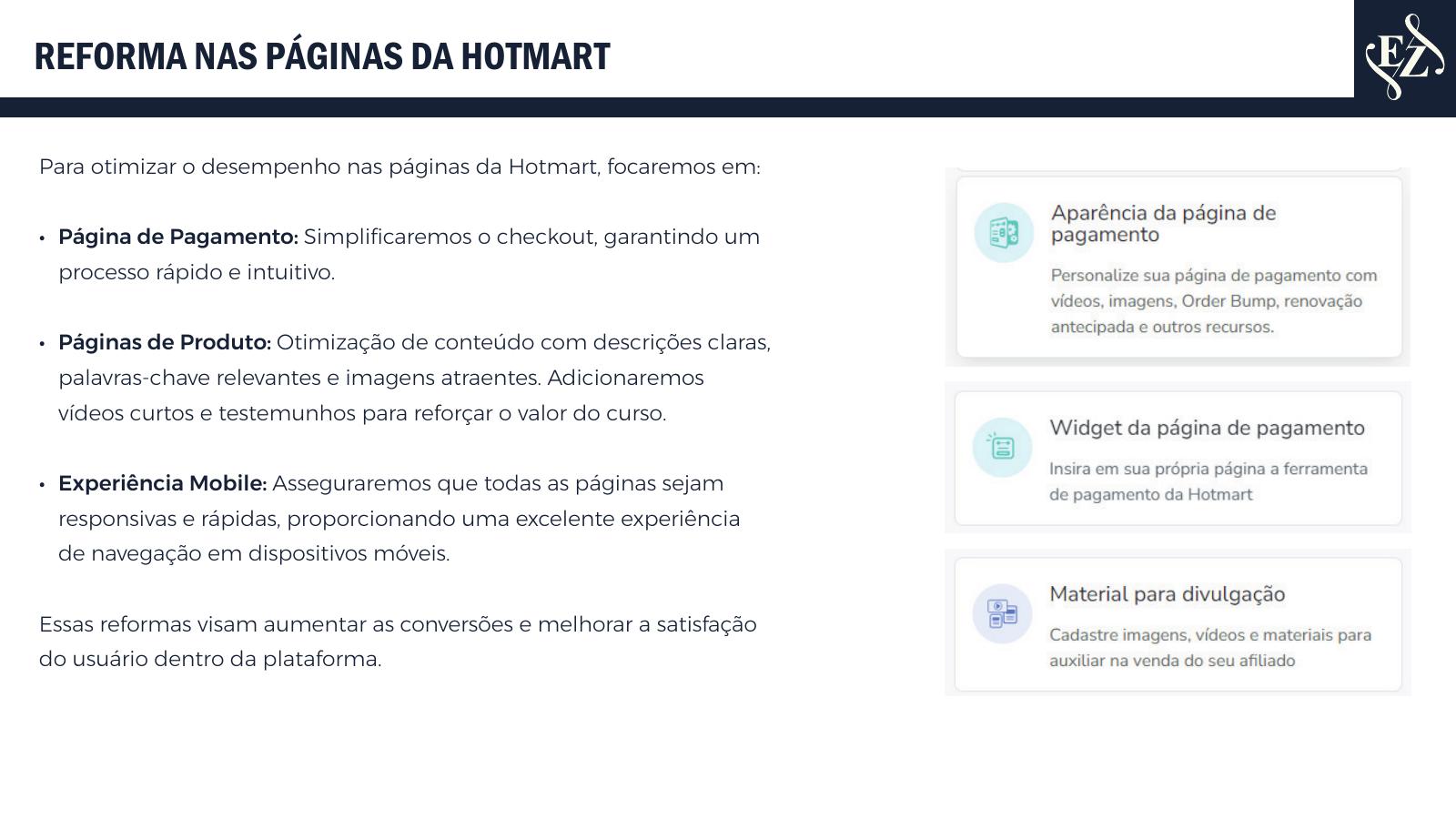 Reforma nas páginas da Hotmart: pagamento, produto e mobile