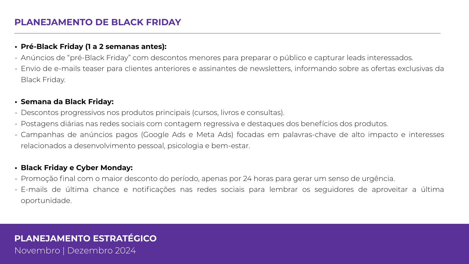 Cronograma da Black Friday em três fases